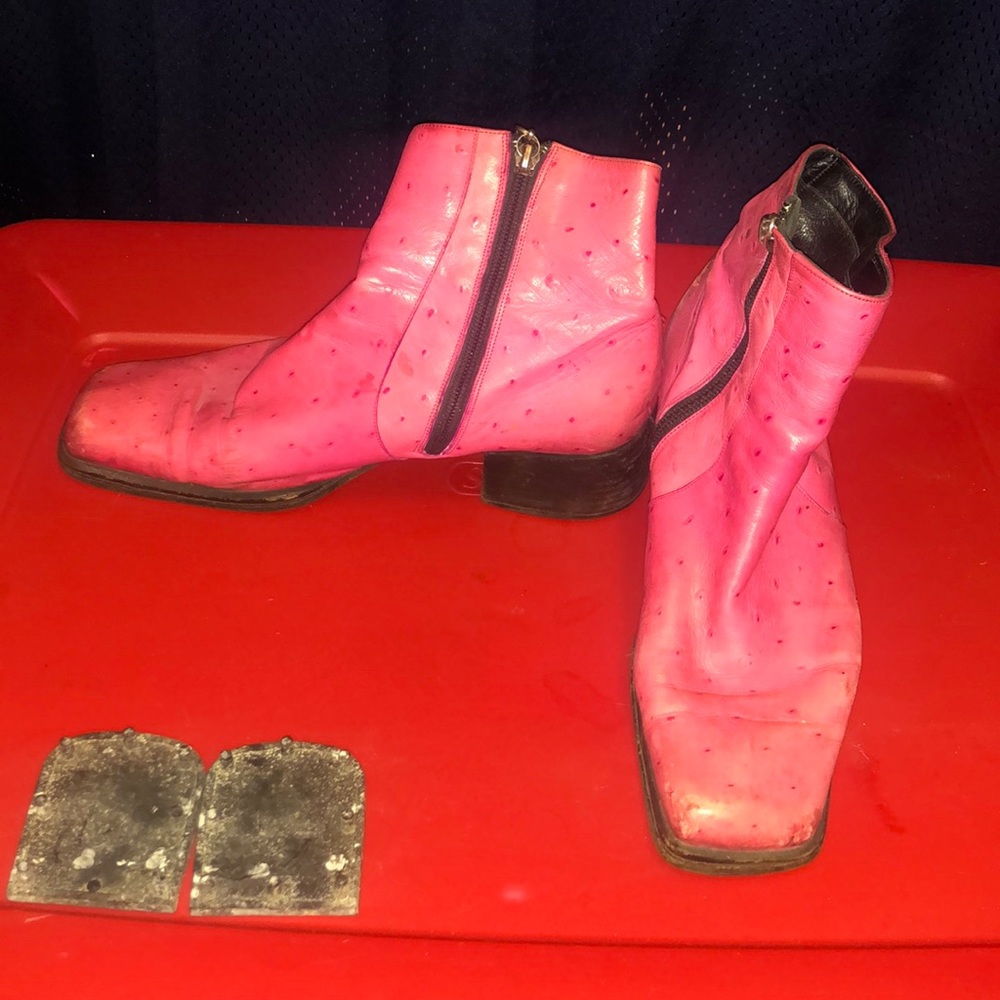 Fuchsia  Ostrich boots.
